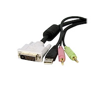 4-in-1 USB Dual Link DVI-D KVM Switch Cable w/ Audio & Microphone