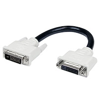 15 cm DVI-D Dual Link digital portskyddande förlängningskabel M/F