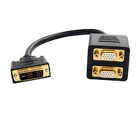 DVI-I Analog to 2x VGA Video Splitter Cable - M/F