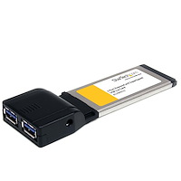 Laptop Dual Port USB 3.0 to 34mm Express Card Adapter 5 Gbps Transfer Rate 