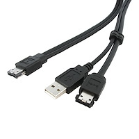 3 ft eSATA and USB A to Power eSATA Cable - M/M