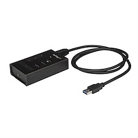 Hub USB 3.0 a 4 porte - USB Type-A a 1x USB-C e 3x USB-A - Hub USB commerciale in metallo - SuperSpeed 5Gbps USB 3.1/3.2 Gen 1 - Autoalimentato - BC 1.2 Fast Charge - Montabile/Robusto