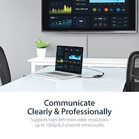 CQEAZ Adattatore da HDMI a VGA 1080P con uscita audio HDMI maschio a VGA femmina adattatore per laptop PC proiettori monitor uscita sincronizzazione 255 mm