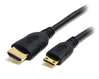 50cm Mini HDMI to HDMI Cable with Ethernet - 4K 30Hz High Speed Mini HDMI to HDMI Adapter Cable - Mini HDMI Type-C Device to HDMI Monitor/Display - Durable Video Converter Cord