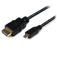 2m Micro HDMI to HDMI Cable with Ethernet - 4K 30Hz Video - Durable High Speed Micro HDMI Type-D to HDMI 1.4 Adapter Cable/Converter Cord - UHD HDMI Monitors/TVs/Displays - M/M