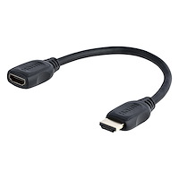 Câble de rallonge HDMI 15,2cm - Câble HDMI court mâle vers femelle - Rallonge de câble HDMI 4K - Économiseur de port HDMI UHD 4K 30Hz M/F - HDMI 1.4 haute vitesse - 30AWG - Rallonge dongle HDMI