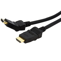 6ft Swivel HDMI Cable, 4K High Speed Rotating HDMI Cord, 4K 30Hz UHD HDMI, 10.2 Gbps, HDMI 1.4 Video, HDCP 1.4, M/M Pivot Cable with 180° Swivel Connector, HDMI to HDMI Cable