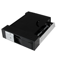 Dual Bay 5.25" Trayless Hot Swap Mobile Rack Backplane for 2.5" and 3.5" SATA/SAS HDD or SSD with Fan