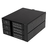 3-bay aluminium trayless hot-swappable mobile rack backplane voor 3,5 inch SAS II/SATA III - 6 Gbps HDD