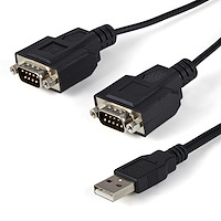 Cable 1.8m USB a 2 Puertos Serial RS232 DB9 Retención del Puerto de Asignación COM