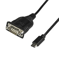 USB C to Serial Adapter Cable 16" (40cm) - USB Type C to RS232 (DB9) Converter Cable - USB-C Serial Cable for PLCs, Scanners, Printers - Male/Male - Windows/Mac/Linux