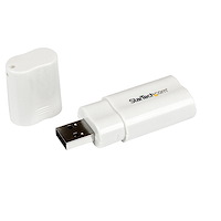 Tarjeta de Sonido Estéreo USB Externa Adaptador Conversor - Blanco