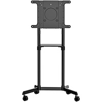 Mobile TV Cart - Portable Rolling TV Stand for 37-70" VESA Display (154lb/70kg) - TV Stand w/Shelf & Storage Compartment - Rotate/Tilt Display - Universal TV Mount on Wheels