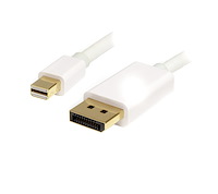 Mini DisplayPort - DisplayPort 変換ケーブル／1m／ディスプレイポート 1.2／mDP - DPモニターケーブル／4K60Hz／mDPオス - DPオス／ホワイト