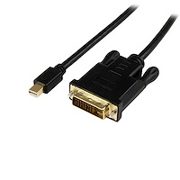 Aktiv konverteraradapterkabel för Mini DisplayPort till DVI på 1,8 m - mDP till DVI 1920x1200 - Svart