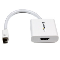 Mini DisplayPort to HDMI Active Video and Audio Adapter Converter - Mini DP to HDMI - 1920x1200 - White