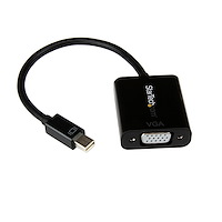 Mini DisplayPort - VGA ディスプレイ変換アダプタ／ミニディスプレイポート -  VGAビデオコンバータ／1080p対応／mDP1.2（オス） - VGA（メス）アクティブ変換／ブラック
