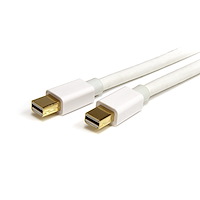 Mini DisplayPort ケーブル ／2m／ミニディスプレイポート1.2／mDP - mDP モニターケーブル／4K60Hz／Thunderbolt 2ポート互換／mDPオス - mDPオス／ホワイト