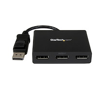 3-Port Multi Monitor Adapter - DisplayPort 1.2 MST Hub to Dual 4K 30Hz & 1x 1080p - Video Splitter for Extended Desktop Mode on Windows PCs Only - DP to 3x DP Monitors