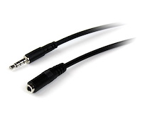 Cable de 1m de Extensión Alargador de Auriculares Headset Mini-Jack 3,5mm 4 pines Macho a Hembra