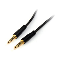 Câble slim audio stéréo de 3,5 mm (M/M) - 1,8 m - Connecteurs plaqués en or
