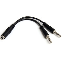 3,5mm Audio Klinke Y Kabel - Headset Splitter - 1 x 3,5mm (Buchse) 2 x 3,5mm (Stecker)