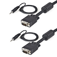 2m Coax High Resolution Monitor VGA Cable with Audio HD15 M/M