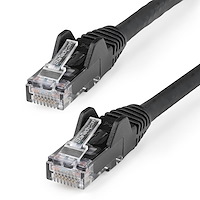 1m CAT6 Ethernet Cable - Black CAT 6 Gigabit Ethernet Wire -650MHz 100W PoE RJ45 UTP Network/Patch Cord Snagless w/Strain Relief Fluke Tested/Wiring is UL Certified/TIA