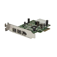 2b 1a lågprofils 1394 PCI Express FireWire-kortadapter med 3 portar