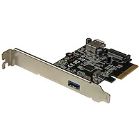 2-Poorts USB 3.1 (10Gbps) kaart- USB-A, 1x externe, 1x interne - PCIe