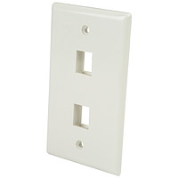 Dual Outlet RJ45 Universal Wall Plate White