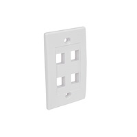 4 Outlet RJ45 Universal Wall Plate White