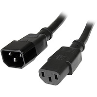 14AWG Right Angle Power Cord Cable w// 3 Conductor PC Power Connector Socket C13//5-15P Black 6 Feet 3 PCS CNE591919