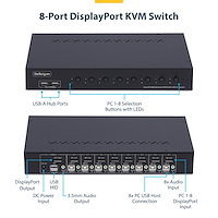 Control up to eight USB and DisplayPort-enabled computers from a