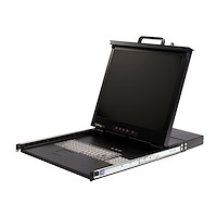 1U 19in Rackmount LCD Console with Integrated 8 Port KVM Switch