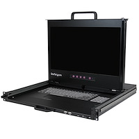 1U Rackmount LCD console met vingerafdruklezer en USB Hub - 17" monitor - 1080p