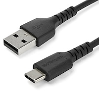 1m USB 2.0 auf USB C-Kabel - Schwarz