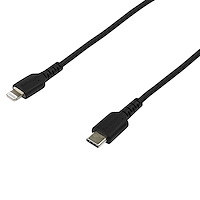 StarTech.com Câble USB vers Lightning de 50cm - Certifié Mfi - Adaptateur  USB Lightning Noir, Gaine durable en TPE - Cordon Chargeur Iphone/Lightning  Spiralé en Fibre Aramide - Câble USB pour Iphone