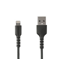 6 foot (2m) Durable Black USB-A to Lightning Cable - Heavy Duty Rugged Aramid Fiber USB Type A to Lightning Charger/Sync Power Cord - Apple MFi Certified iPad/iPhone 12