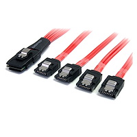 1m Serial Attached SCSI SAS Cable - SFF-8087 to 4x Latching SATA