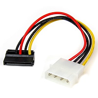 6in 4 Pin LP4 to Left Angle SATA Power Cable Adapter