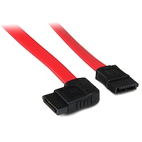 Cable SATA Serial ATA 30cm Acodado en Ángulo Recto a la Derecha - 12 Pulgadas - Rojo