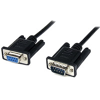 1m Black DB9 RS232 Serial Null Modem Cable F/M