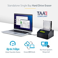 HDD/SSDスタンド／データ消去専用／PC不要またはUSB 3.0接続／1