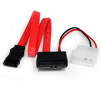 12in Slimline SATA to SATA with LP4 Power Cable Adapter