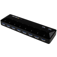 Concentrador USB 3.0 de 10 Puertos - Ladrón con Puertos de Carga y Sincronización - Hub con 2 Puertos de 1,5A