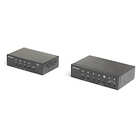 HDBaseT-förlängarsatsen med inbyggd switch, videoskalare och flera ingångar