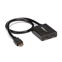 4K HDMI video-splitter med 2 portar – 1x2 HDMI-splitter – Strömförses via USB eller strömadapter – 4K 30 Hz