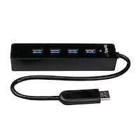 4 Port Portable SuperSpeed USB 3.0 Hub with Built-in Cable