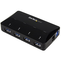 Concentrador USB 3.0 de 4 Puertos - Ladrón con Puertos de Carga y Sincronización - Hub con 1 Puerto de 2,4A